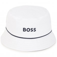 Hugo Boss Toddler Boys Reversible Bucket Hat - White/Blue